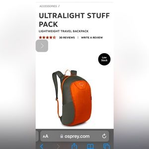 Osprey ultra light stuff pack .  Add to backpacking for light weight day hikes.